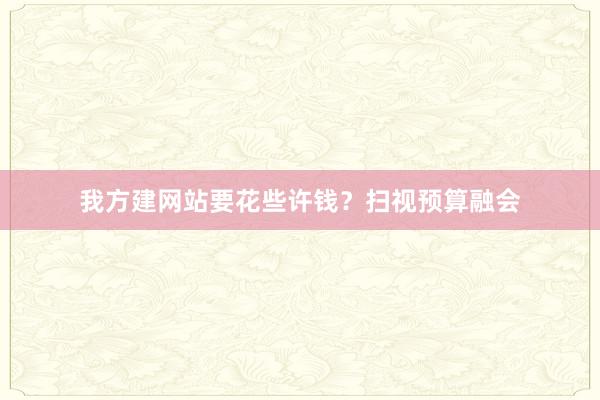 我方建网站要花些许钱？扫视预算融会